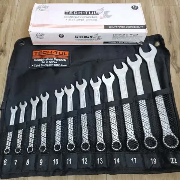 آچار یکسر تخت و یکسر رینگی تک تول (TECH-TUL) مجموعه 12 عددی