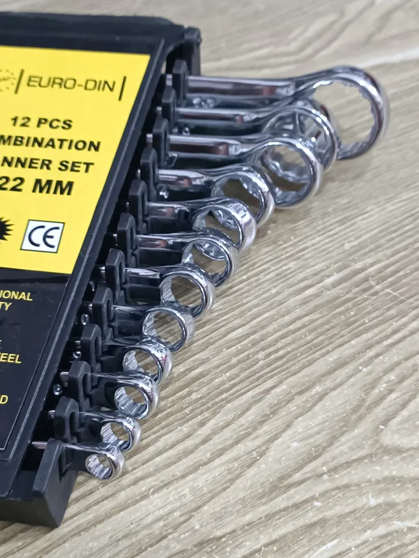 مجموعه 12 عددی آچار یکسر تخت یکسر رینگ پلکانی EURO DIN جنس فوق العاده عالی gallery6
